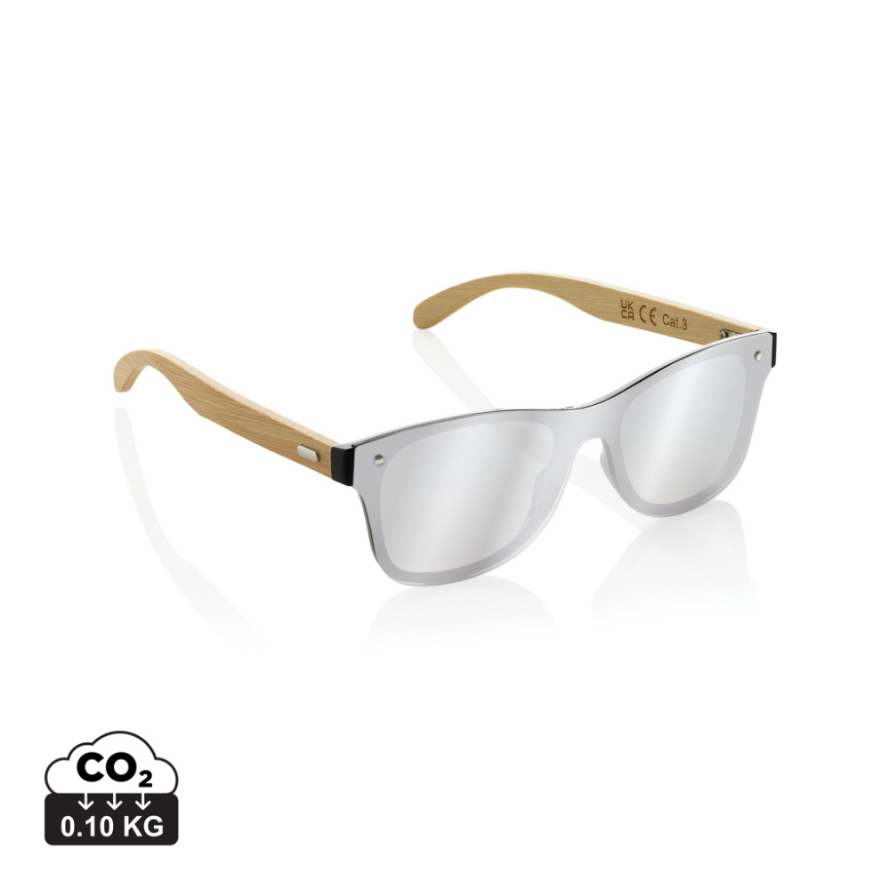 Logo trade promotional items picture of: Prism RCS recycled plastic sunglasses with bamboo frame