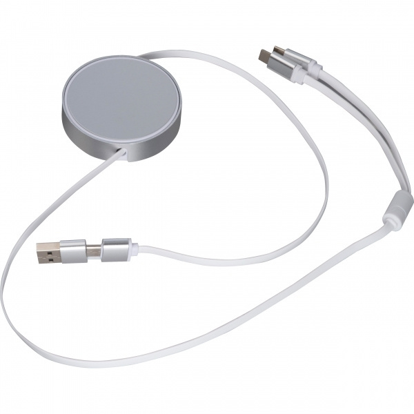 Logo trade promotional giveaways image of: Charging cable made from recycled aluminum Ostend