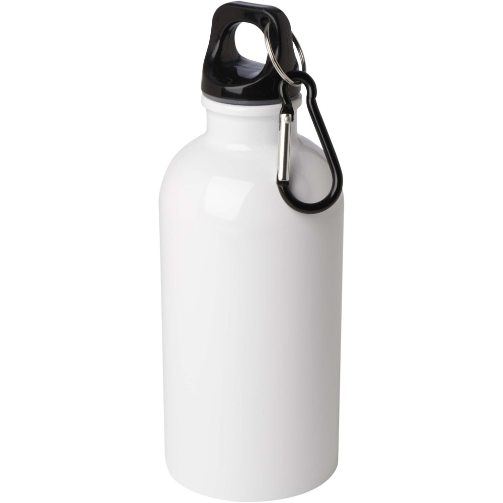 Logo trade business gift photo of: Oregon 400 ml RCS certified single wall stainless steel water bottle with carabiner