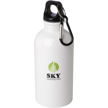 Logo trade corporate gift photo of: Oregon 400 ml RCS certified single wall stainless steel water bottle with carabiner