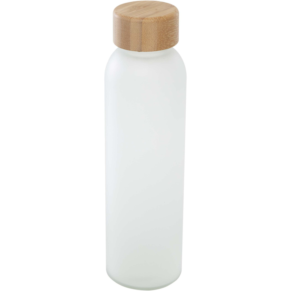 Logo trade advertising product photo of: Lume 500 ml matte soda lime glass bottle with bamboo lid