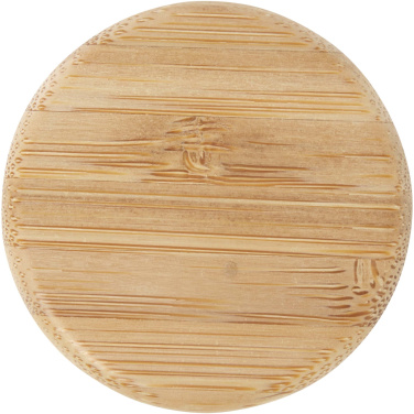 Logo trade promotional gift photo of: Lume 500 ml matte soda lime glass bottle with bamboo lid