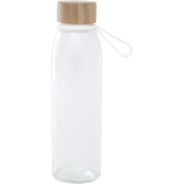 Logotrade promotional merchandise image of: Porto 500 ml glass water bottle with silicone handle and bamboo lid