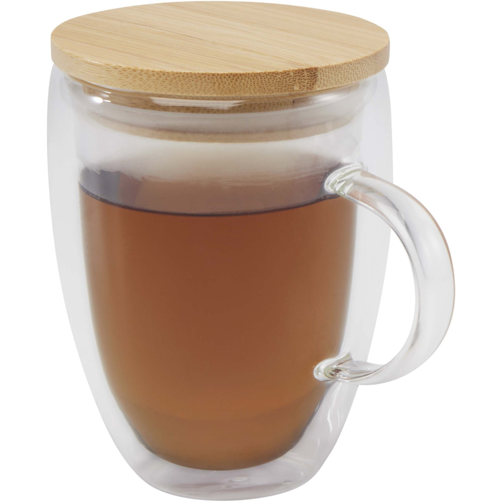 Logotrade promotional merchandise image of: Leona 350 ml glass cup with bamboo lid