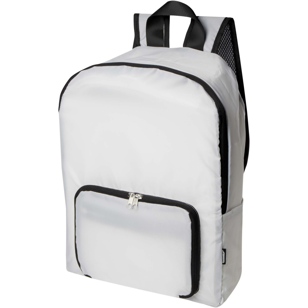 Logo trade corporate gifts image of: EcoFold RPET foldable backpack 15L