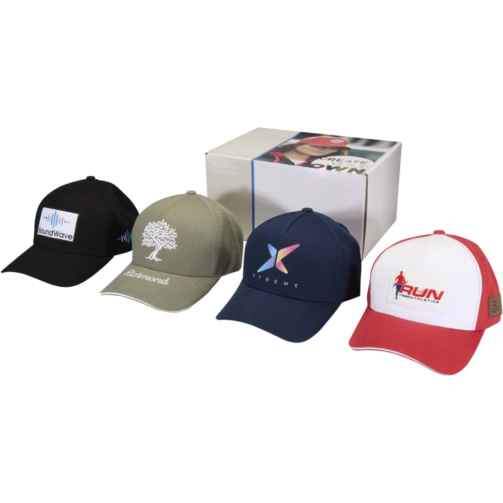 Logo trade promotional item photo of: Recycled caps sample box