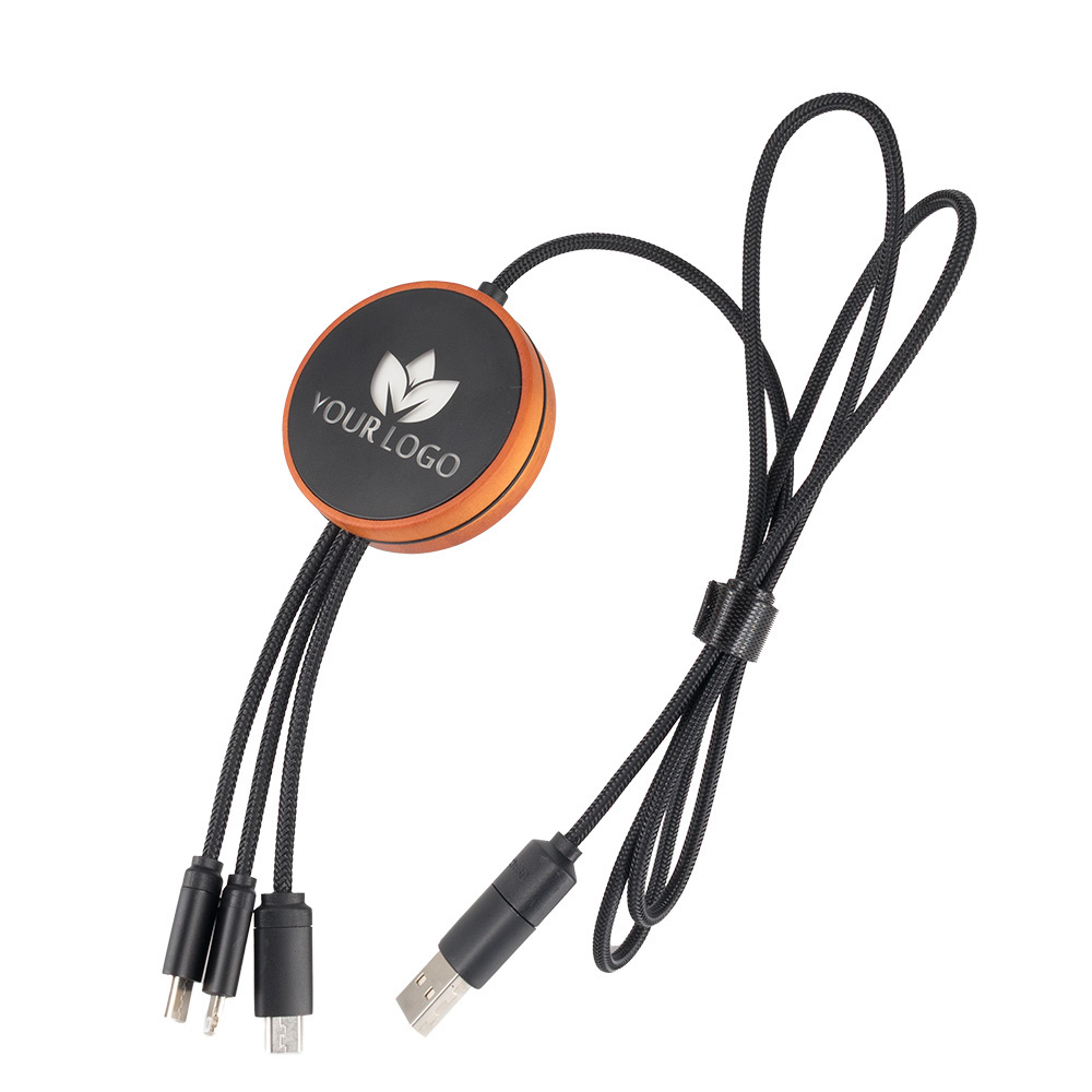 Logo trade promotional products image of: Big cable 4in1 with illuminated logo - i5w
