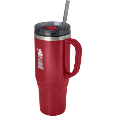 Logo trade promotional merchandise image of: Melbourne 1200 ml RCS certified insulated tumbler with straw