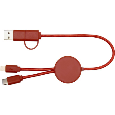 Logo trade promotional merchandise photo of: Citala 5-in-1 recycled plastic 30 cm data sync and 27W fast charge cable