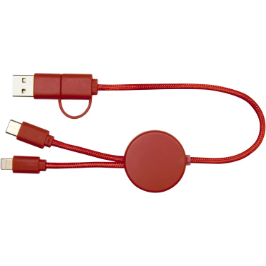 Logo trade promotional item photo of: Citala 5-in-1 recycled plastic 30 cm data sync and 27W fast charge cable