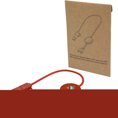 Logo trade promotional items image of: Citala 5-in-1 recycled plastic 30 cm data sync and 27W fast charge cable