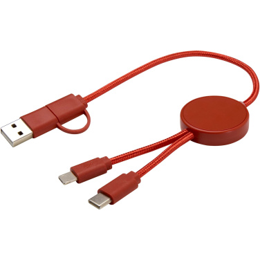 Logo trade promotional giveaways picture of: Citala 5-in-1 recycled plastic 30 cm data sync and 27W fast charge cable