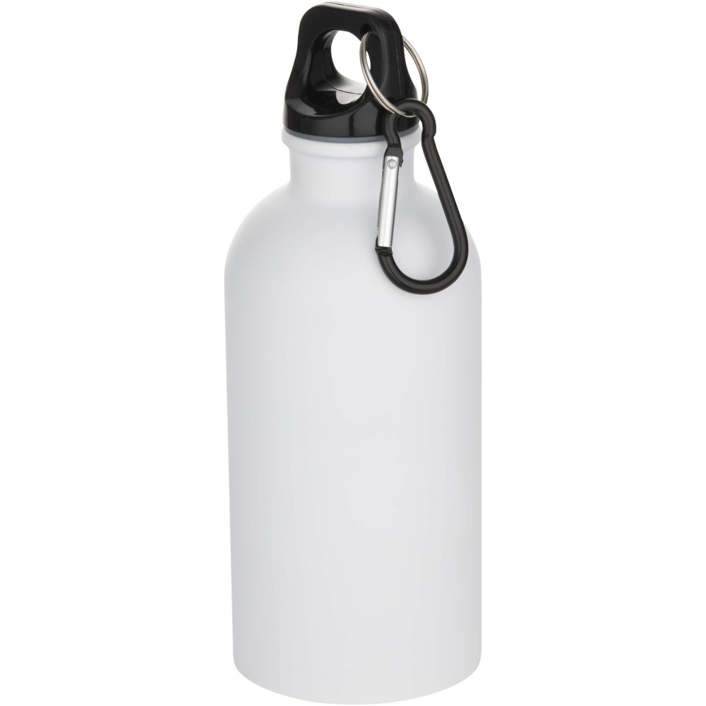 Logo trade business gift photo of: Oregon 400 ml matte RCS recycled single wall stainless steel water bottle with carabiner