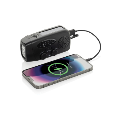 Logo trade promotional gift photo of: RescueWave RCS recycled plastic emergency radio