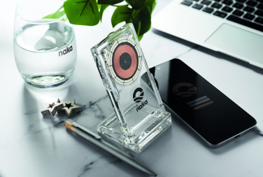 Logo trade promotional gifts picture of: Acrylic wireless charger 15W