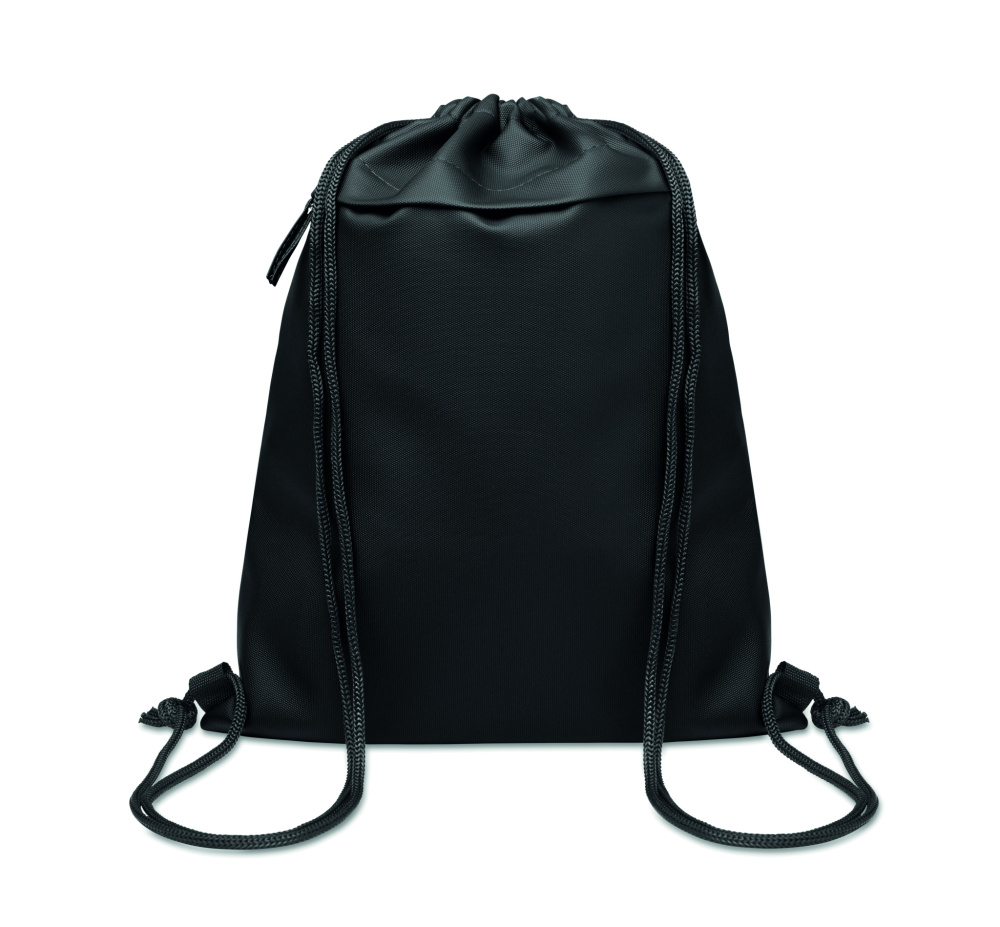 Logo trade promotional giveaways image of: Drawstring bag in 600D RPET