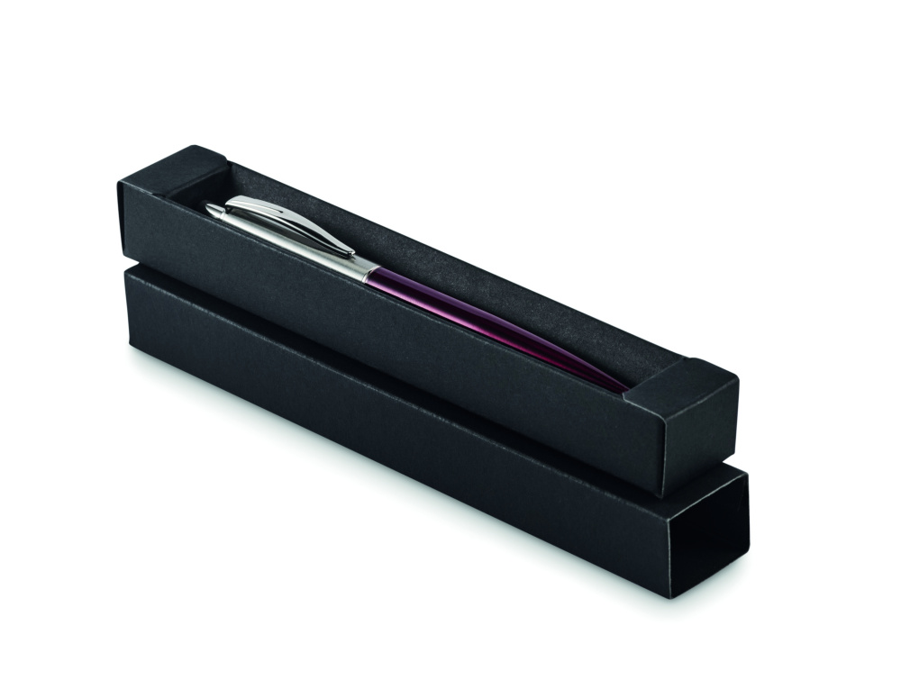 Logo trade advertising products image of: Push button pen in box