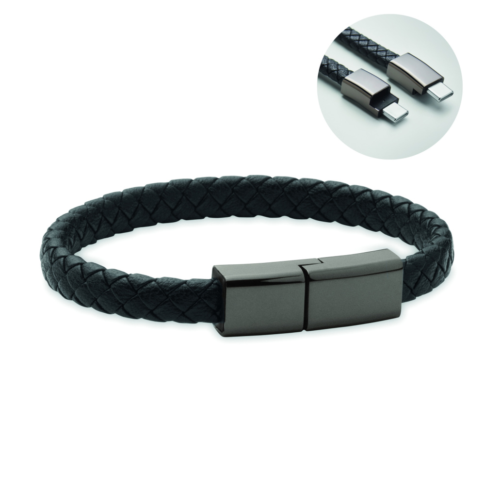 Logotrade promotional gift image of: Braided bracelet cable type-C