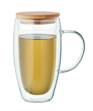 Logo trade corporate gift photo of: Double wall glass mug 450ml