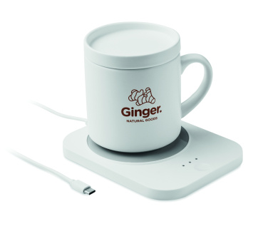 Logo trade promotional items image of: Wireless charger mug warmer set