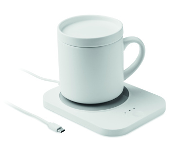 Logo trade advertising products image of: Wireless charger mug warmer set