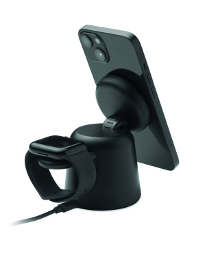 Logo trade corporate gifts image of: 3 in 1 wireless charger 15W