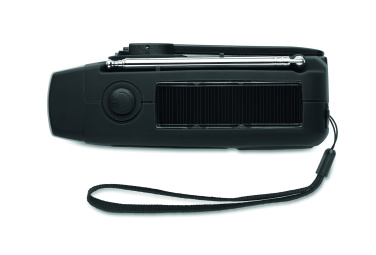 Logo trade promotional merchandise image of: Portable radio SOS with LED torch