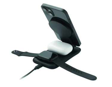 Logo trade promotional product photo of: 3 in 1 wireless charger 15W