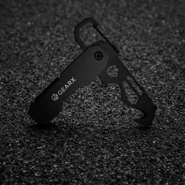 Logo trade business gifts image of: Gear X foldable EDC tool with carabiner and parcel cutter