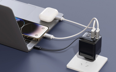 Logotrade promotional product image of: Urban Vitamin Mendocino 65W GaN charger retractable cable