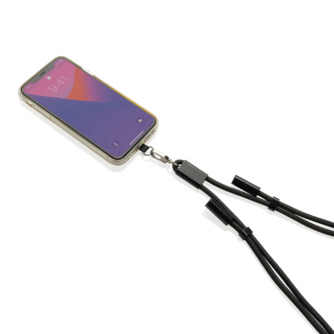 Logo trade promotional gifts picture of: LoopAmp RCS RPET adjustable phone cord with 60W cable