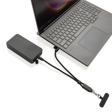 Logotrade corporate gift picture of: LoopAmp RCS RPET adjustable phone wrist strap 60W cable