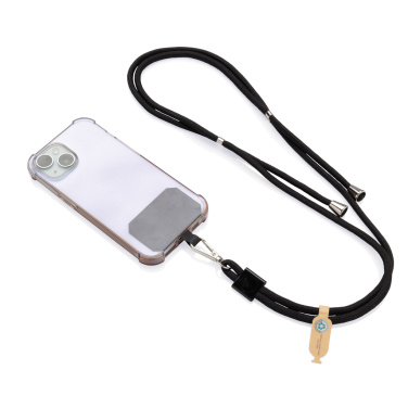 Logo trade promotional product photo of: CarryLoop RCS recycled PET adjustable phone holder lanyard
