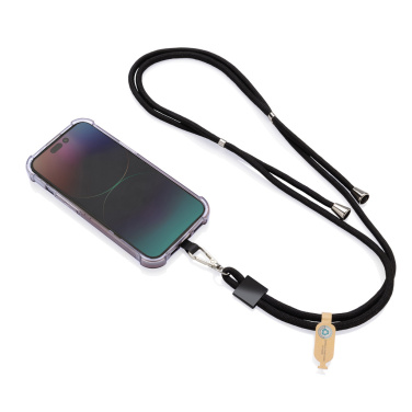 Logo trade promotional item photo of: CarryLoop RCS recycled PET adjustable phone holder lanyard