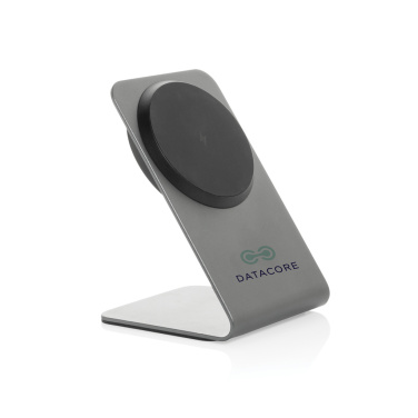 Logo trade corporate gift photo of: Terra aluminium 15W magnetic wireless charging phone stand