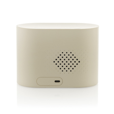 Logo trade promotional gifts image of: LumaRise RCS reycled plastic white noise alarm clock