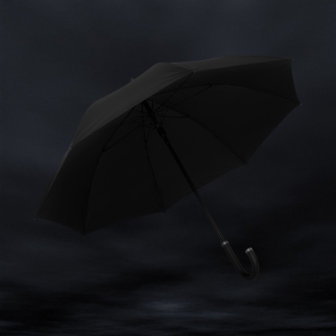 Logo trade promotional product photo of: Swiss Peak Vero Aware™ RPET 25” umbrella w luxe handle