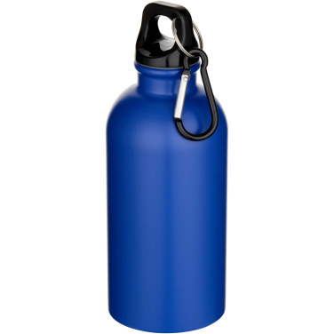 Logo trade advertising products image of: Oregon 400 ml matte RCS recycled single wall stainless steel water bottle with carabiner