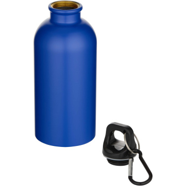 Logotrade business gift image of: Oregon 400 ml matte RCS recycled single wall stainless steel water bottle with carabiner