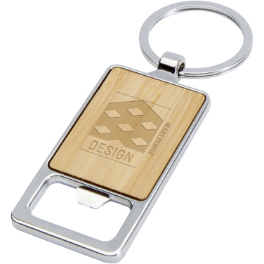Logotrade promotional product image of: Snapper bamboo keychain with bottle opener