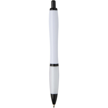 Logo trade corporate gifts picture of: Nash recycled plastic ballpoint pen with black trims (black ink)