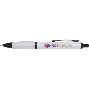 Logotrade promotional products photo of: Nash recycled plastic ballpoint pen with black trims (black ink)