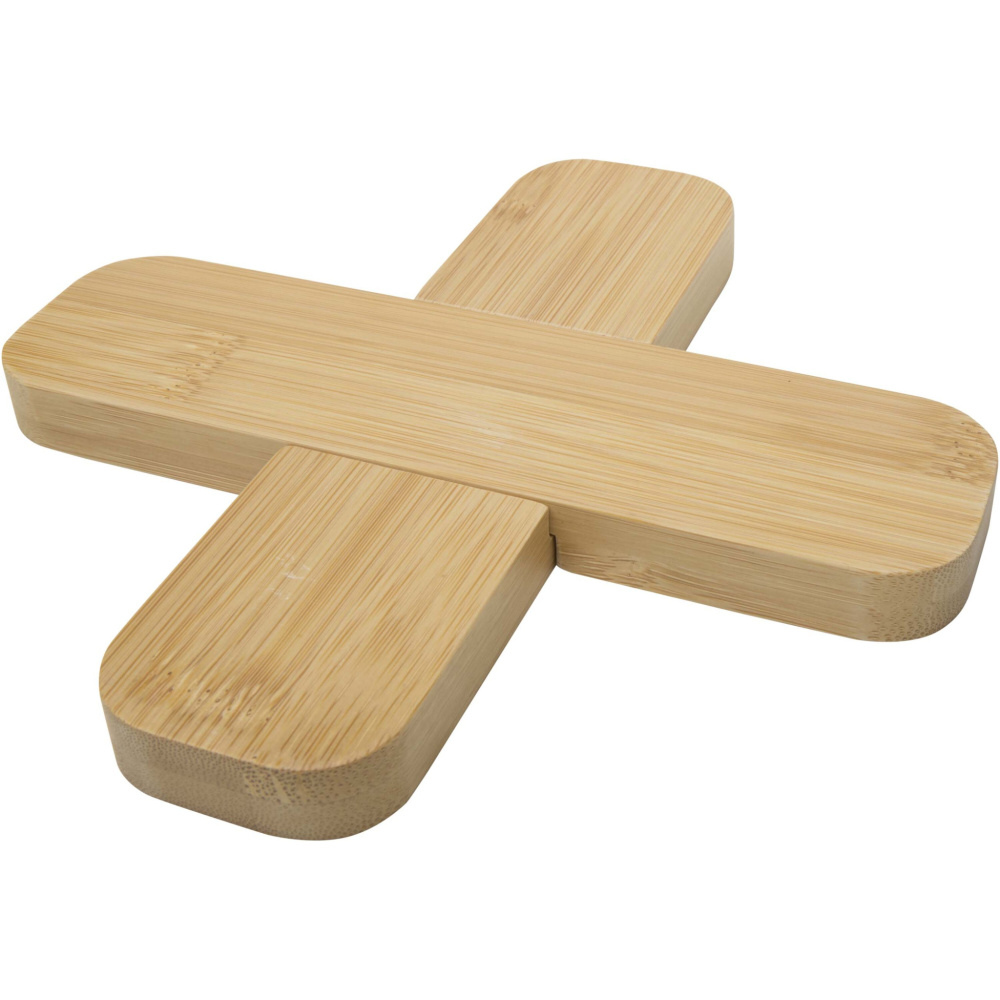 Logo trade corporate gifts image of: Croc bamboo trivet - large