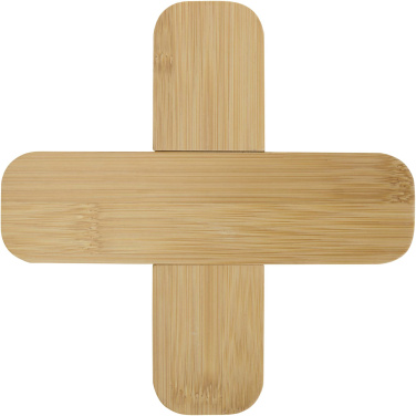 Logo trade corporate gifts image of: Croc bamboo trivet - large