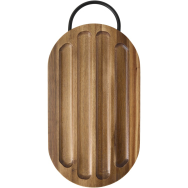 Logotrade promotional item image of: Prestige acacia wood chopping board with bread knife