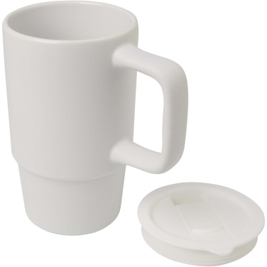 Logotrade promotional products photo of: Carter 450 ml ceramic mug with plastic lid