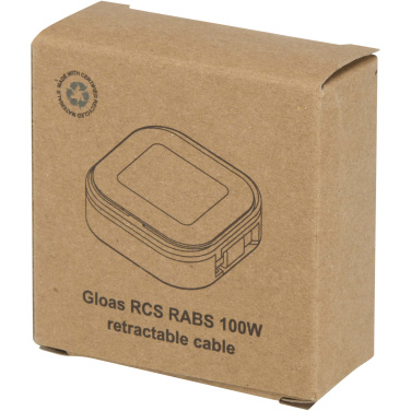 Logo trade corporate gift photo of: Gloas 5-in-1 recycled retractable data sync and 100W fast charge cable with smartphone tool kit