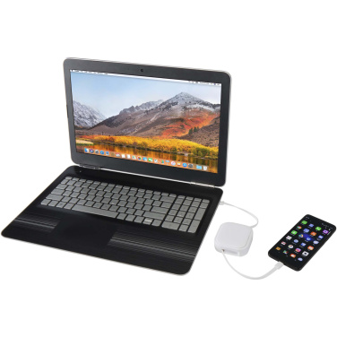 Logotrade promotional merchandise picture of: Gloas 5-in-1 recycled retractable data sync and 100W fast charge cable with smartphone tool kit