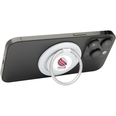 Logo trade promotional merchandise photo of: Albali recycled plastic magnetic phone holder with ring stand