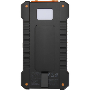 Logo trade advertising products image of: Altair 5000 mAh 10W recycled plastic rugged solar power bank with built-in torch